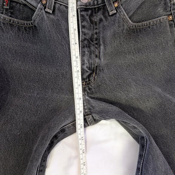 VINTAGE 90s Guess | 100% Cotton Straight Leg Jeans in Washed Black/Gray Size 27 - Picture 11 of 13